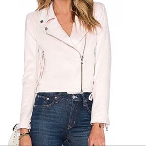 Lovers + Friends Blush Suede Moto Jacket